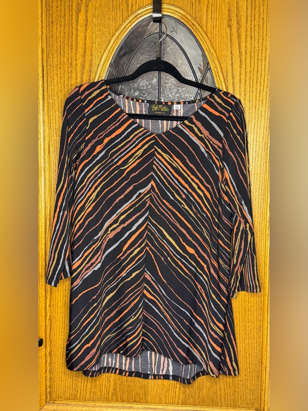 Bob Mackie Wearable Art Striped Tunic Top Small